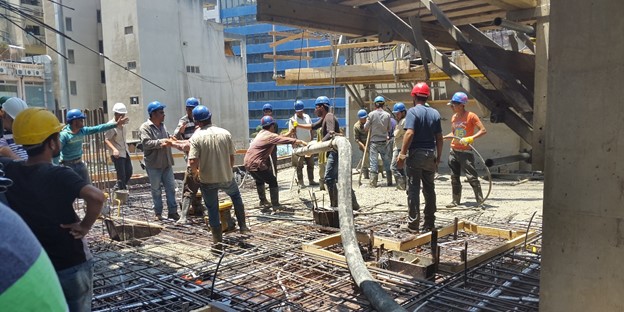 Zone 3: Pouring of slab in Block A